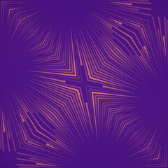 Purple background with a pattern of yellow and orange lines. 3d rendering digital illustration