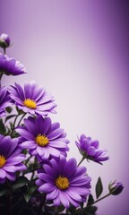 Obraz premium Purple blooms set against a background of the same hue by ai generated