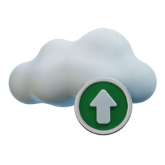 upload data to cloud server 3d illustration