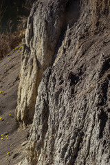 Natural background. Patterns on the surface of the earth. Earth texture. Sand quarry. Quarry clay