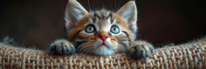 Fototapeta premium Cute Orange Munchkin Cat Looking Around, Desktop Wallpaper Backgrounds, Background HD For Designer