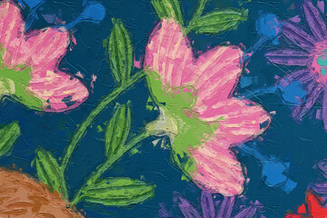 Oil paintings and various flowers, roses, peonies, flowers, and birds are beautiful