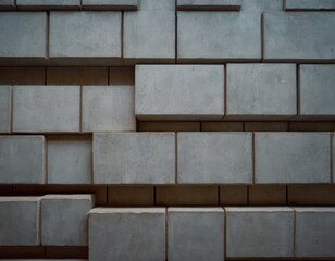 A wall of huge concrete blocks. Background.