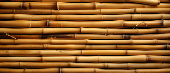 Yellow bamboo texture fence background