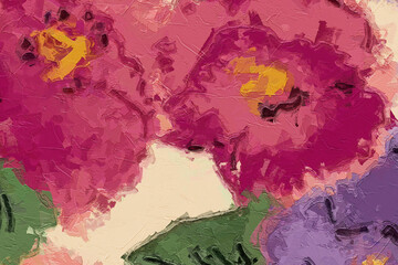 Oil paintings and various flowers, roses, peonies, flowers, and birds are beautiful