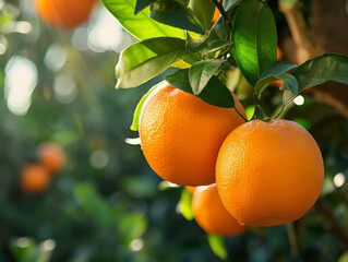 Ripe oranges drenched in sunlight, promising a sweet, tangy flavour.