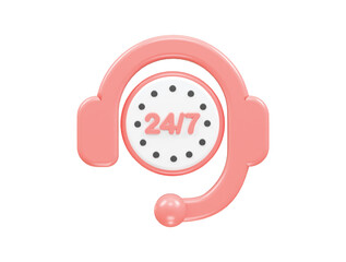 Customer support icon hotline 3d rendering illustration element