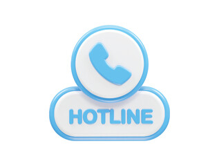 Customer support icon hotline 3d rendering illustration element