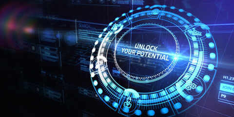 Cyber security data protection business technology privacy concept. 3d illustration. Unlock your potential