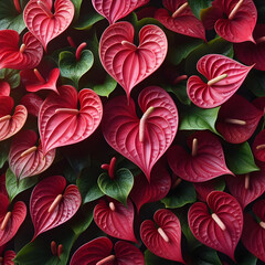 red anthuriums