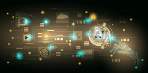 ai technology background vector illustration
