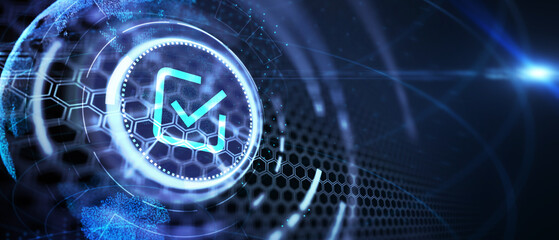 Standard quality control. Certification. Business, technology, internet and networking concept. Illustration