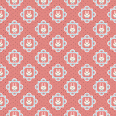 Bright fantasy print with decorative pattern and Easter bunny. 