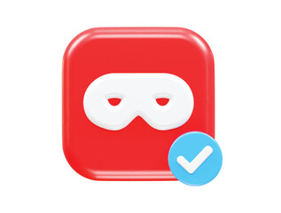 Privacy safety icon 3d rendering illustration