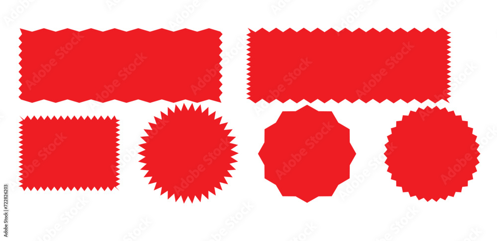 Poster zig zag edge rectangle shape collection. jagged rectangular elements set. black graphic design eleme