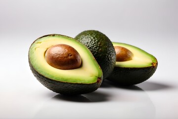 Avocado isolated on white background. Close-up. 