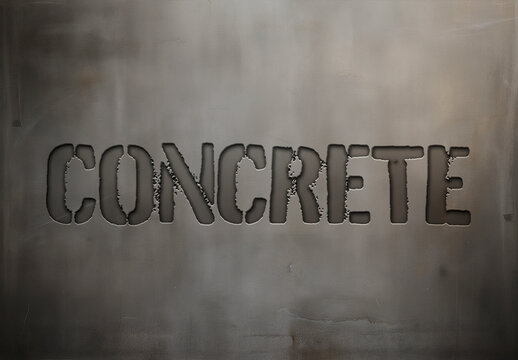 Engraved Concrete Text Effect Mockup