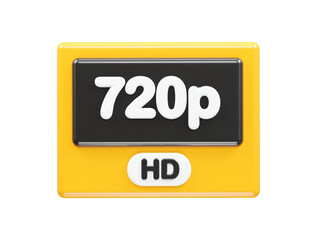 720p resolution text icon 3d illustration rendering