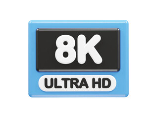8k resolution text icon 3d illustration rendering