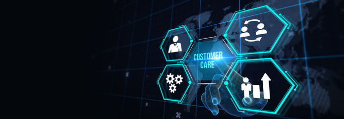 Individual customer service and CRM. Customer care. 3d illustration