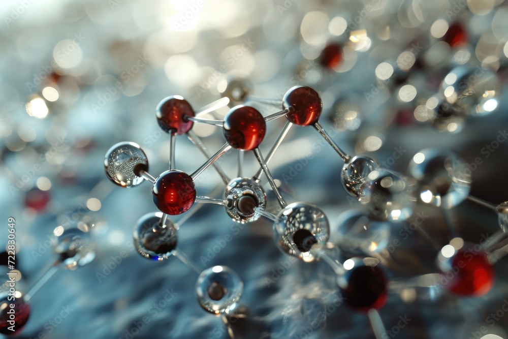 Poster atom molecule model in mixed media.