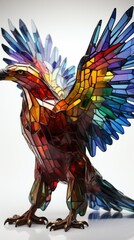 Stained glass wings made of colourful crystal UHD wallpaper