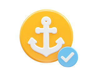 Obraz premium Anchor icon rendering 3d illustration