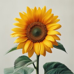 photo of sun flower with white background