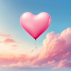 Fototapeta premium heart shaped balloons in the sky