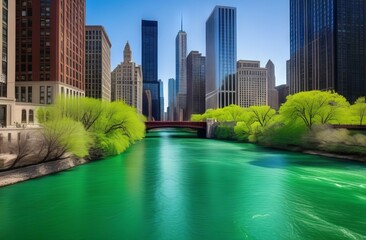 Naklejka premium Green River. St.Patrick 's Day.