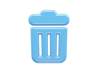 Recycle bin icon 3d render illustration element transparent