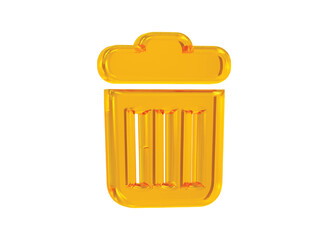 Recycle bin icon 3d render illustration element transparent