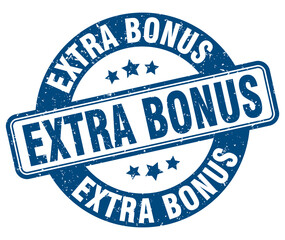 extra bonus stamp. extra bonus label. round grunge sign