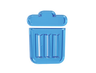 Recycle bin icon 3d render illustration element transparent