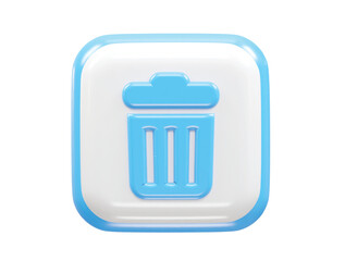 Recycle bin icon 3d render illustration element transparent