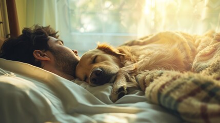  Peaceful Man and Dog Napping