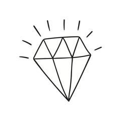 Hand drawn outline diamond