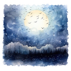 Night full of stars illustration
