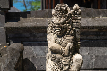 Bedogol, Dwarapala, gate guardian statue in a temple in Tanah Lot, Bali