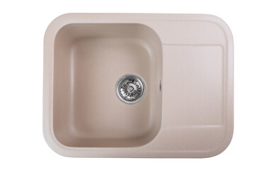 beige artificial stone kitchen sink