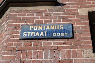 Street Sign Potanusstraat At Amsterdam The Netherlands 26-1-2023