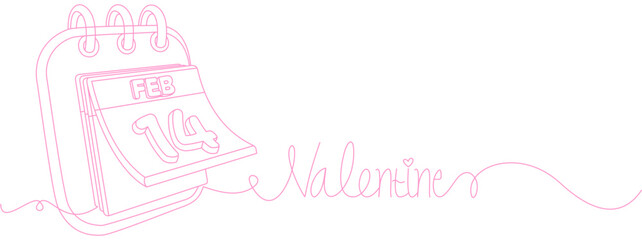 Vector line art design for February 14, Valentine's month, pink line, for Valentine's Day, eps format 4