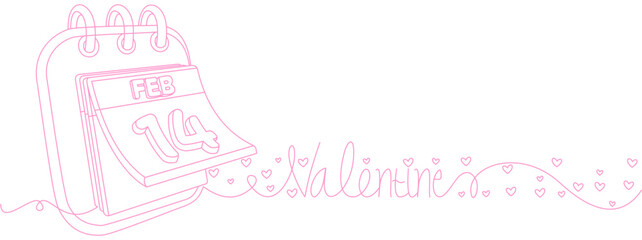 Vector line art design for February 14, Valentine's month, pink line, for Valentine's Day, eps format 2