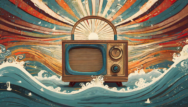  impactful poster for World Radio Day, featuring a vintage radio set surrounded by waves of sound and the date prominently displayed.