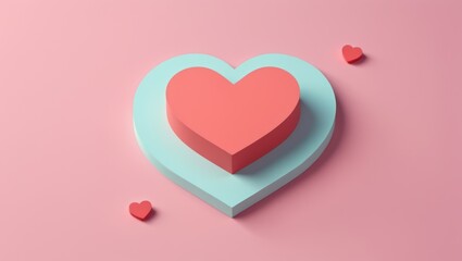 3d heart shape. Valentine's day template or background for Love and Valentine's day concept