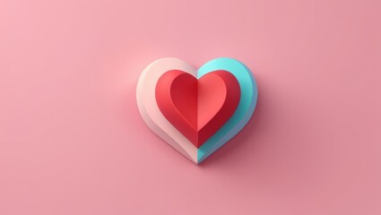 3d heart shape. Valentine's day template or background for Love and Valentine's day concept