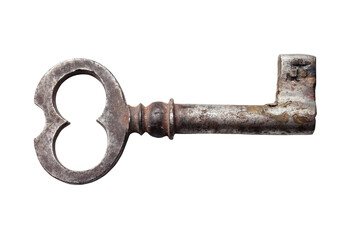 Old rusty key. Transparent PNG