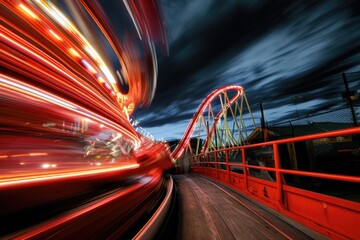 Roller coaster speed background  - obrazy, fototapety, plakaty