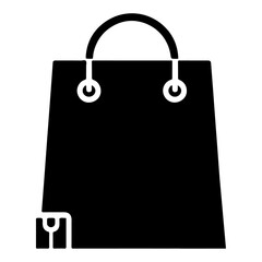 minimal Shopping bag icon vector silhouette, black color silhouette, white background