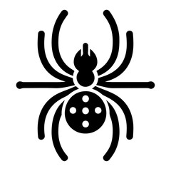 minimal spider vector icon, clipart, silhouette, black color, white background